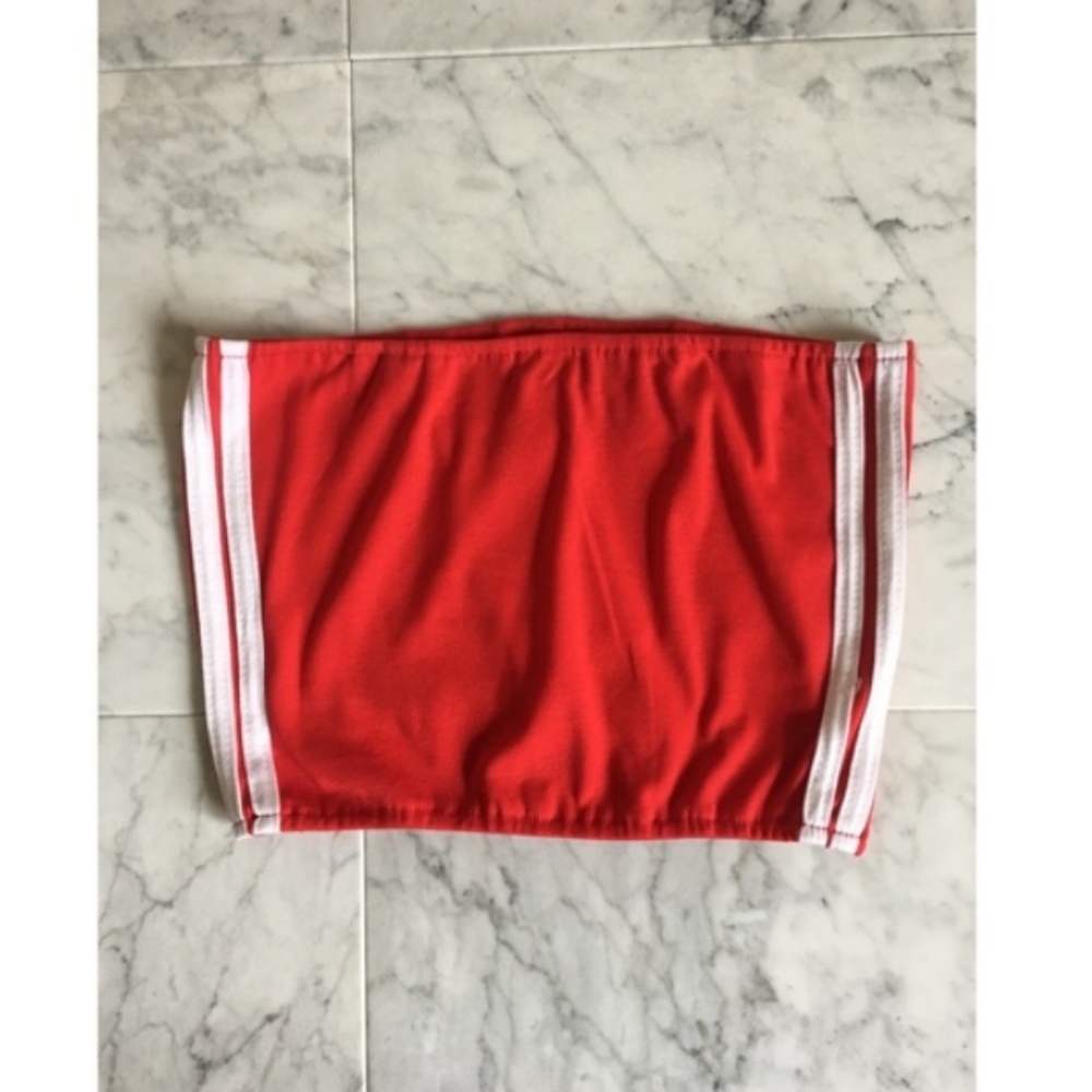 ⭐️ Zaful Red Stripe Cropped Tube Top - Picture 3 of 6